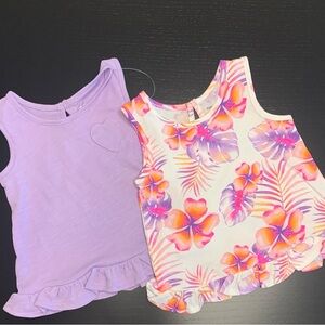 ⭐️2/$8.00⭐️— George 3-6m Floral and Purple Tank Tops Set of 2